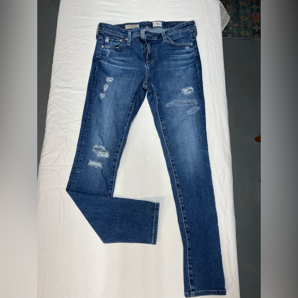 AG Adriano Goldschmied The Legging Ankle Jeans Size 28R Distressed Skinny